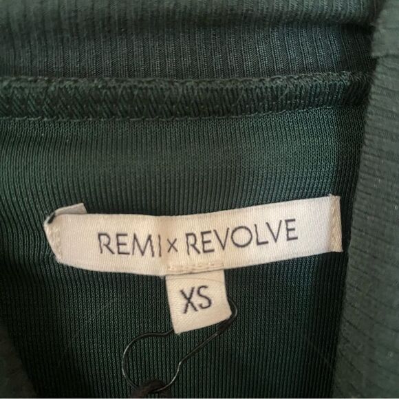 Remi x Revolve Lori dress midi cut out stretch knit Forrest green NWT Sz XS - Picture 11 of 11